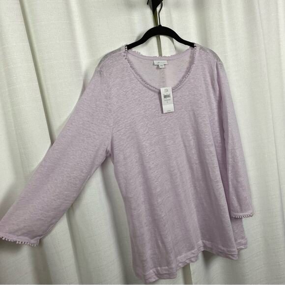 J.Jill Love Linen Pale Orchid Linen Sweater Sz.L NWT - Picture 6 of 11